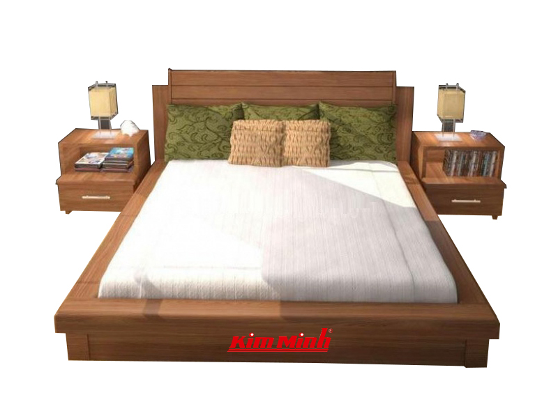 Giường ngủ gỗ xoan đào kiểu nhật bản GNKN043