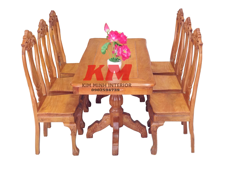 Bàn Ăn Hình Chữ Nhật Gỗ Căm Xe 6 Ghế BA054 - Thiết kế bàn ăn hình chữ nhật gỗ căm xe 6 ghế tạo nên vẻ đẹp tối giản xứng tầm với văn hóa hiện đại, đem đến sự sang trọng cho không gian ăn uống. Đặc biệt nhất là khi bạn ngồi quanh bàn ăn này cùng gia đình và người thân.