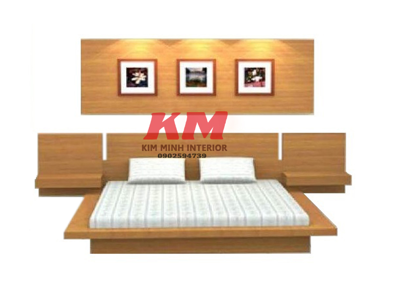 Giường ngủ kiểu Nhật gỗ Căm Xe GNKN012