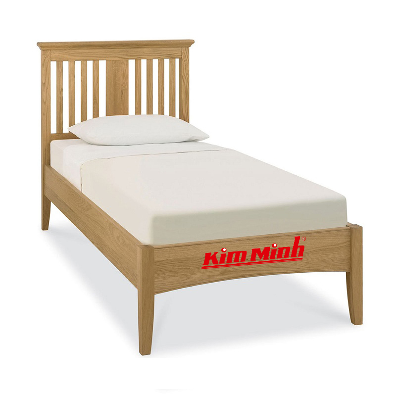 Giường ngủ đơn thiết kế cực đơn giản đẹp mắt từ gỗ sồi GD013