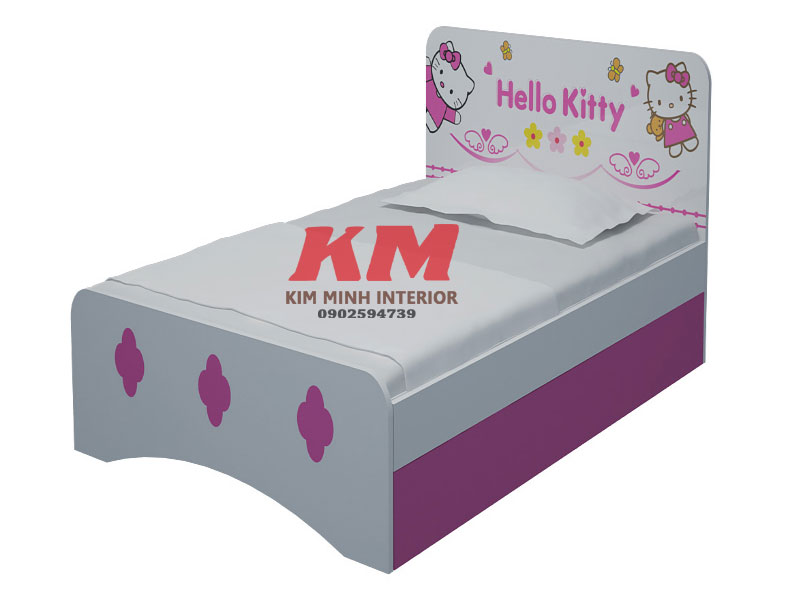 Giường Ngủ Trẻ Em Gấu Pooh In Hello Kitty GNTE073