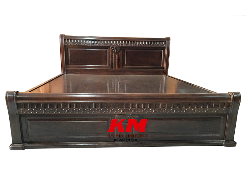 Giường ngủ gỗ mun đen đẹp giá rẻ GNGM001