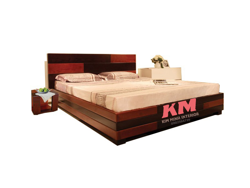 Giường ngủ gỗ xoan đào hiện đại GNXD007