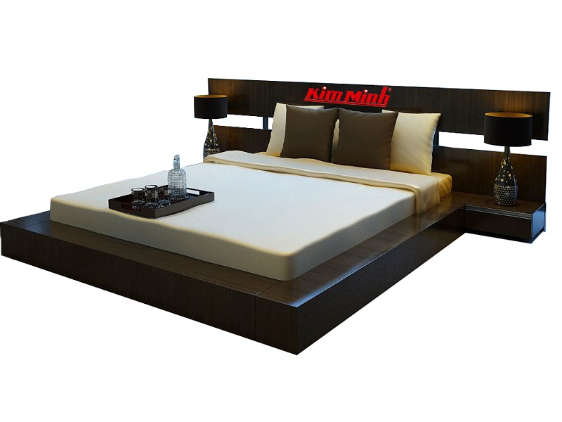 Giường ngủ gỗ xoan đào kiểu nhật GNKN041