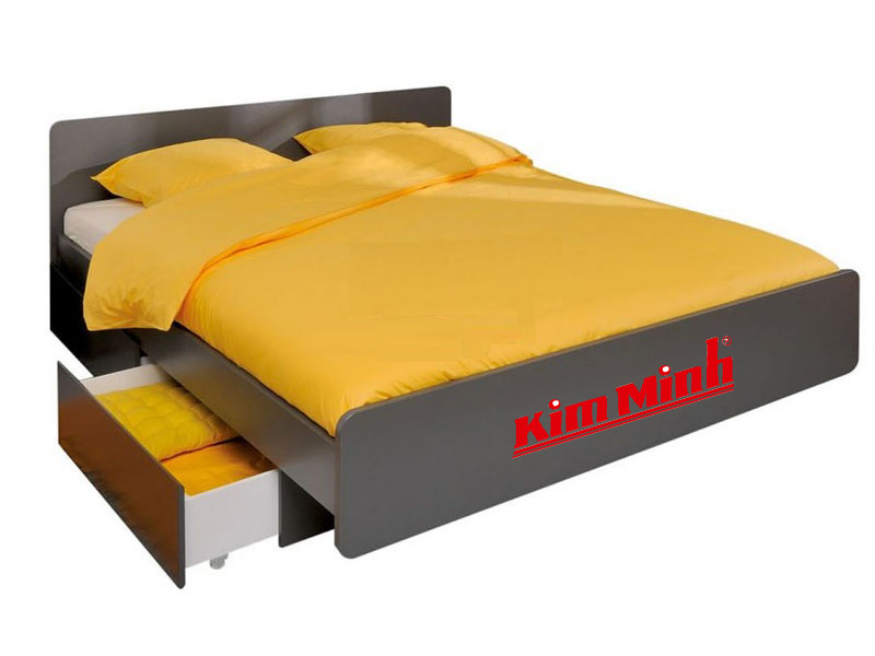 Giường ngủ kiểu nhật gỗ xoan đào có hộc tủ kéo GNKN037