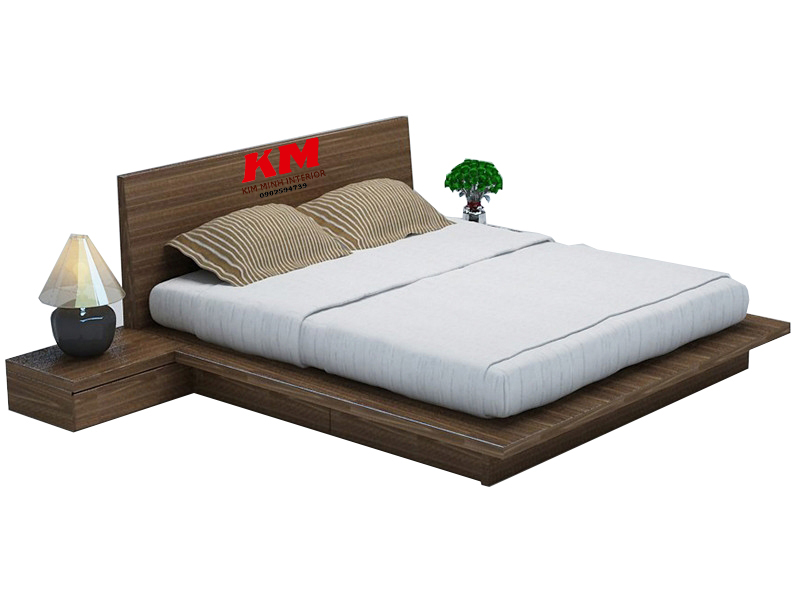 Giường ngủ kiểu nhật sang trọng gỗ mdf GNKN030