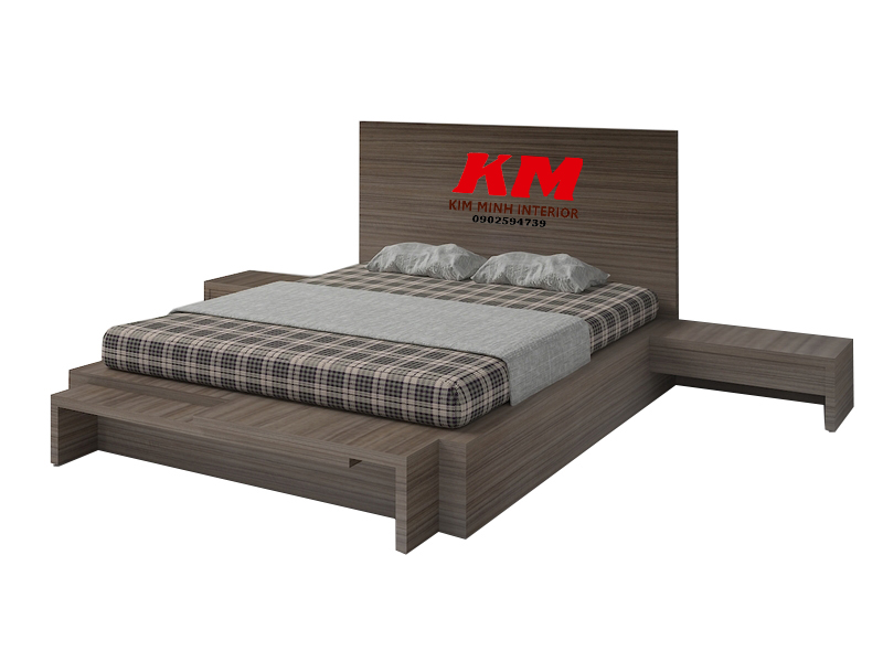Giường ngủ phong cách hiện đại gỗ mdf - mfc GNHD011