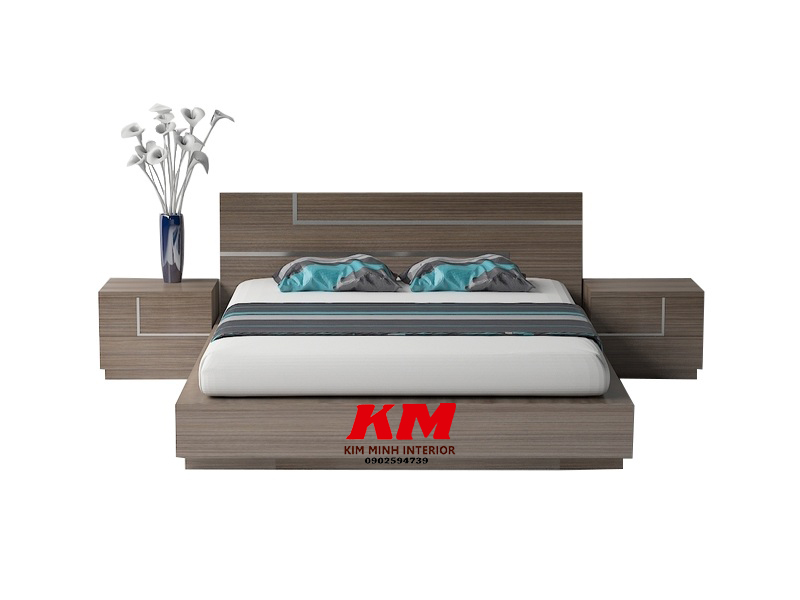Giường ngủ thiết kế hiện đại gỗ mdf - mfc GNHD015