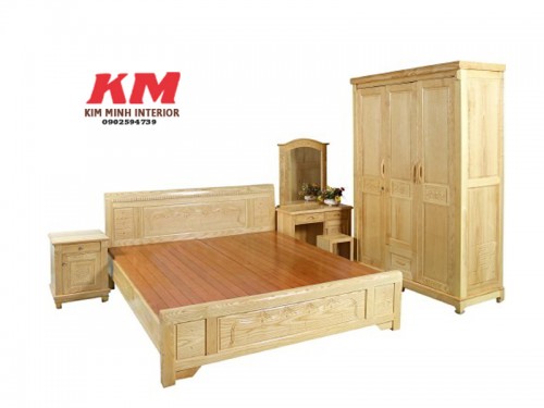 Bộ phòng ngủ gỗ sồi nga :  BN030