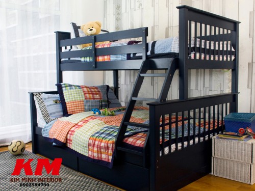 Giường ngủ trẻ em 2 tầng bằng gỗ GNTE036