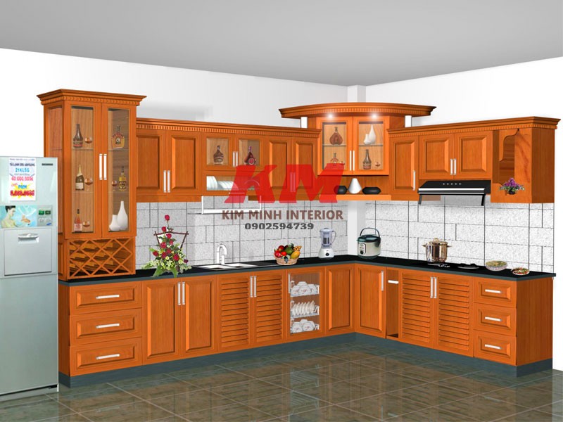 Tủ Bếp Gỗ XOAN ĐÀO TB04 là một trong những sản phẩm nội thất gỗ cao cấp được yêu thích nhất trong năm
