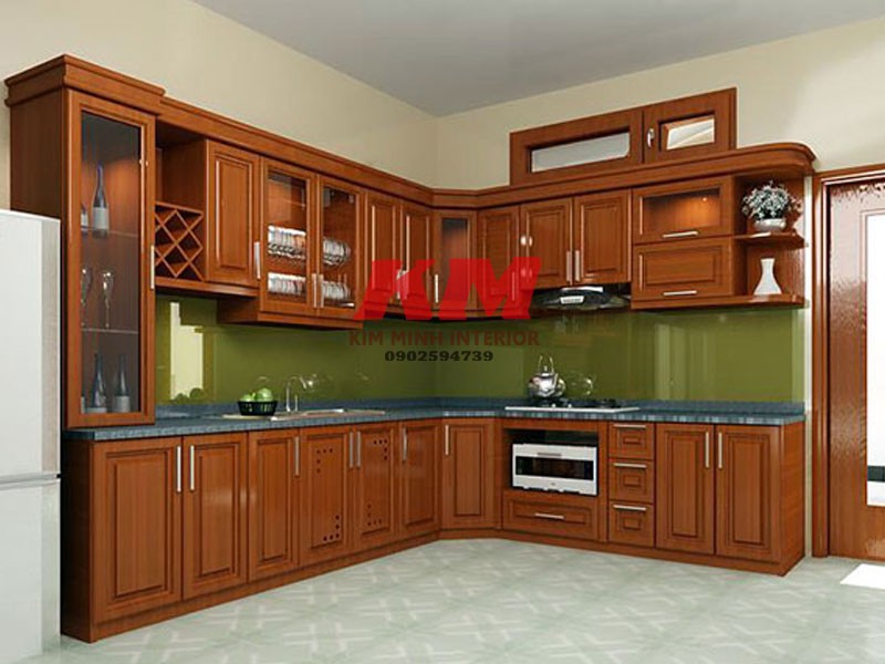 With its beautiful design and space optimization, it increases the convenience of the kitchen. It is an extremely useful item in organizing kitchen utensils such as knives, pots, pans, dishes, and more. You will love the unique combination of natural oak wood and smart features of the L-shaped kitchen cabinet.