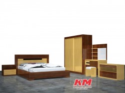 Bộ phòng ngủ vân gỗ sang trọng :  BN003