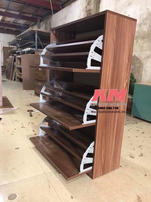 Tủ Giày Thông Minh Gỗ MDF Vân Xoan Đào TGTM016